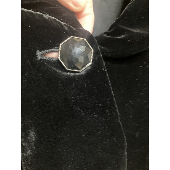 90’s vintage Velvet Black Jacket Women's Black Holiday Top - Picture 5 of 11